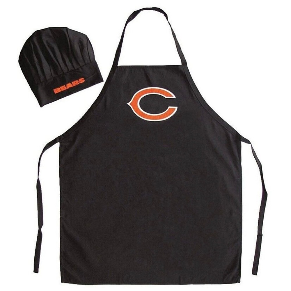 NFL Chicago Bears Apron and Chef Hat Set - One Size Fits‎ Most Adults Cookout